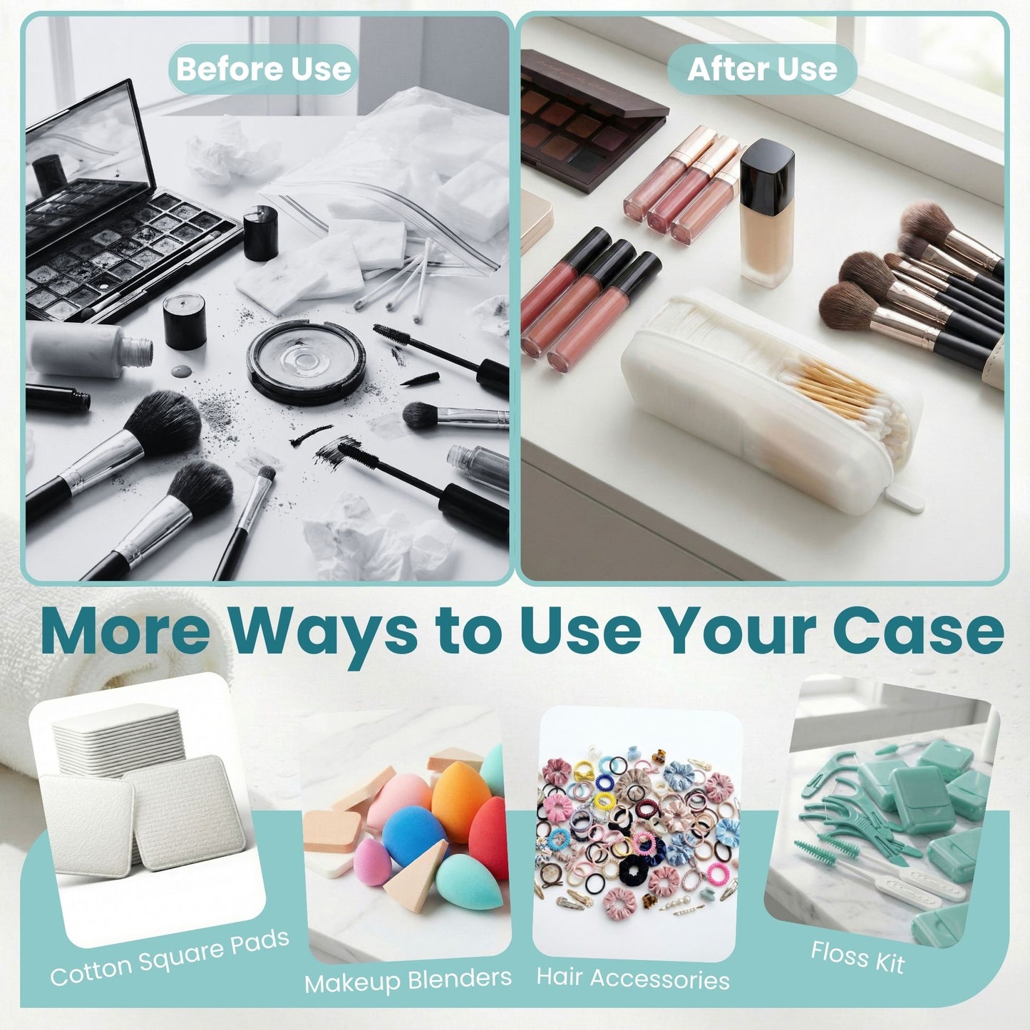 Cotton Pad & Swab 2-in-1 Portable Travel Case