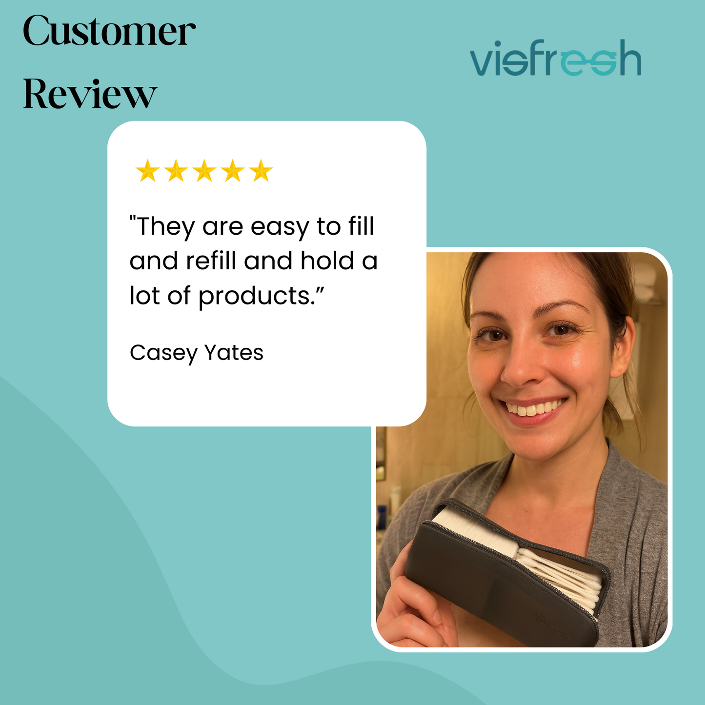 Visfresh Cotton Round and Swab Travel Case - 2 in 1 Portable Organization