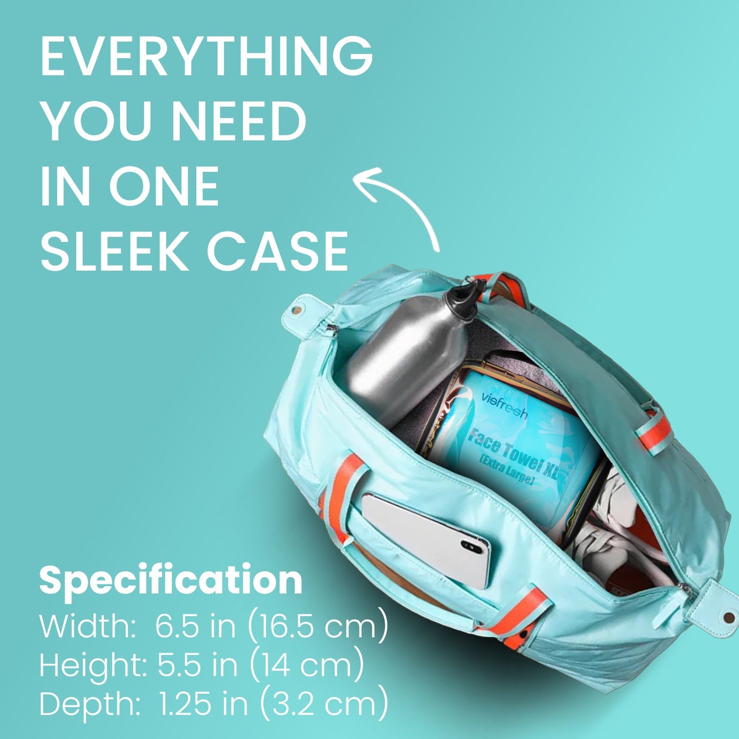 Disposable Face Towel Travel Case with 15 Count XL Refillable Towels