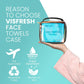 Disposable Face Towel Travel Case with 15 Count XL Refillable Towels