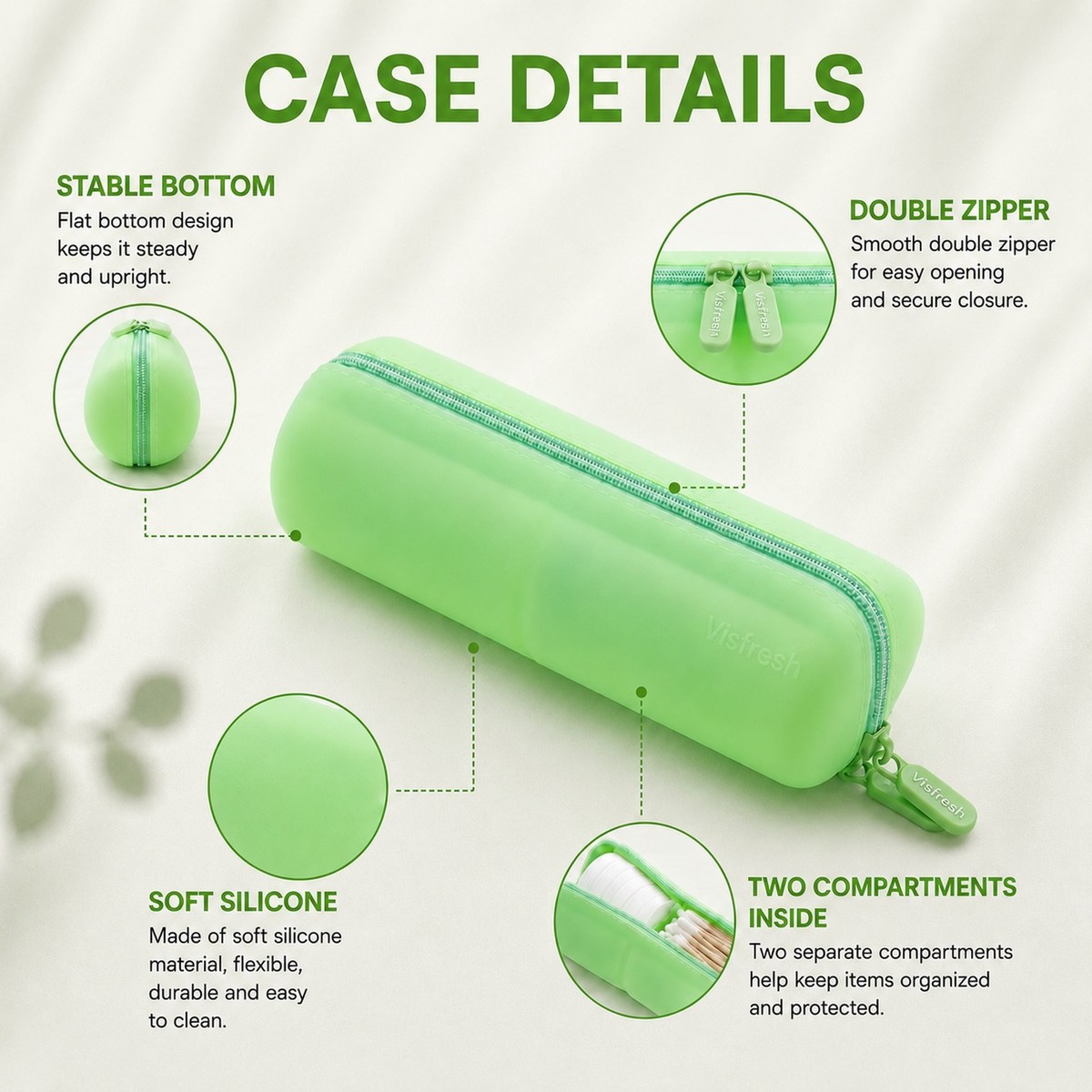 Q-Tip Travel Case & Cotton Round Holder Dispenser