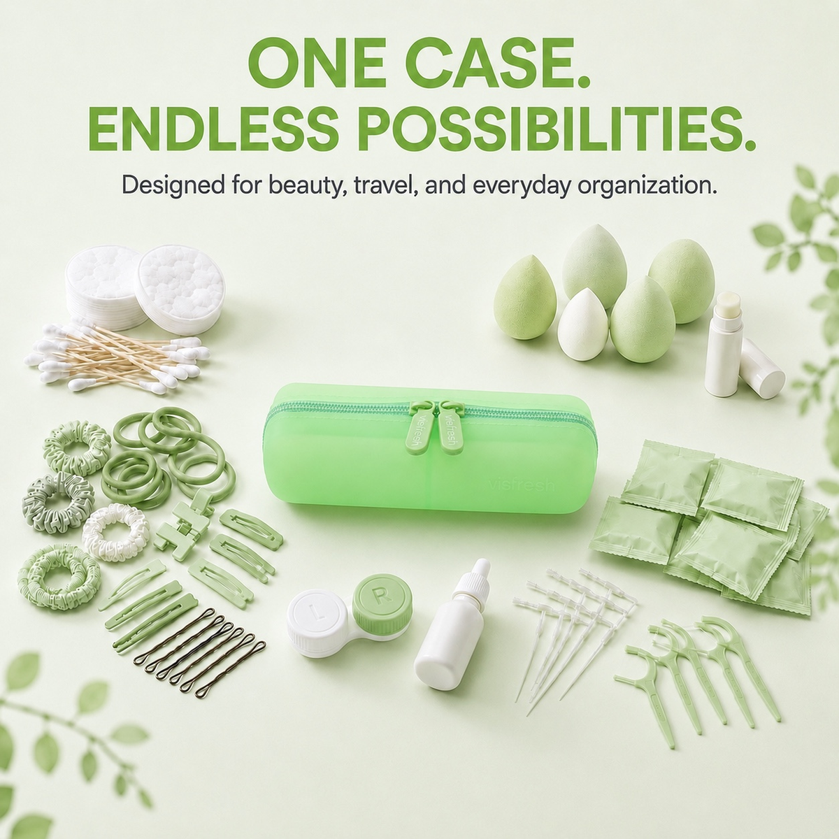 Q-Tip Travel Case & Cotton Round Holder Dispenser