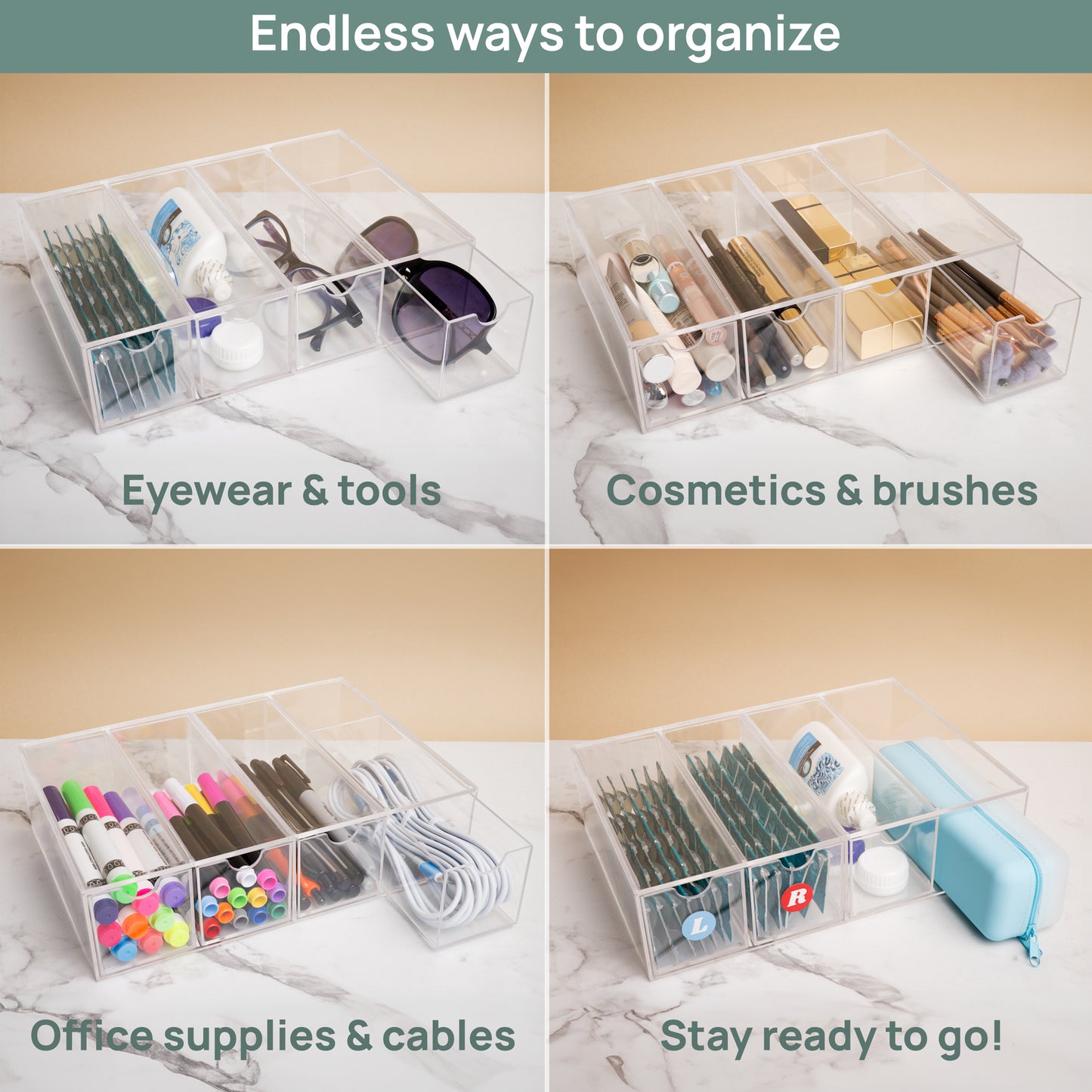 Daily Contact Lens 4-Drawer Organizer Dispenser