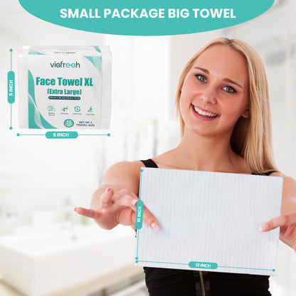 Disposable Face Towel Travel Pack – XL 10"×12" 15 Towels Per Pack (3 Packs)