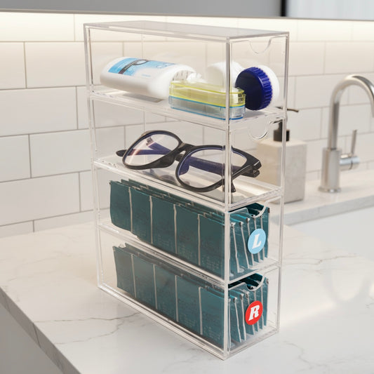 Daily Contact Lens 4-Drawer Organizer Dispenser