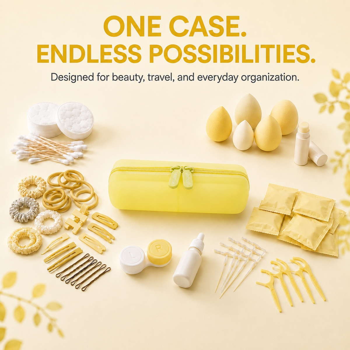 Q-Tip Travel Case & Cotton Round Holder Dispenser