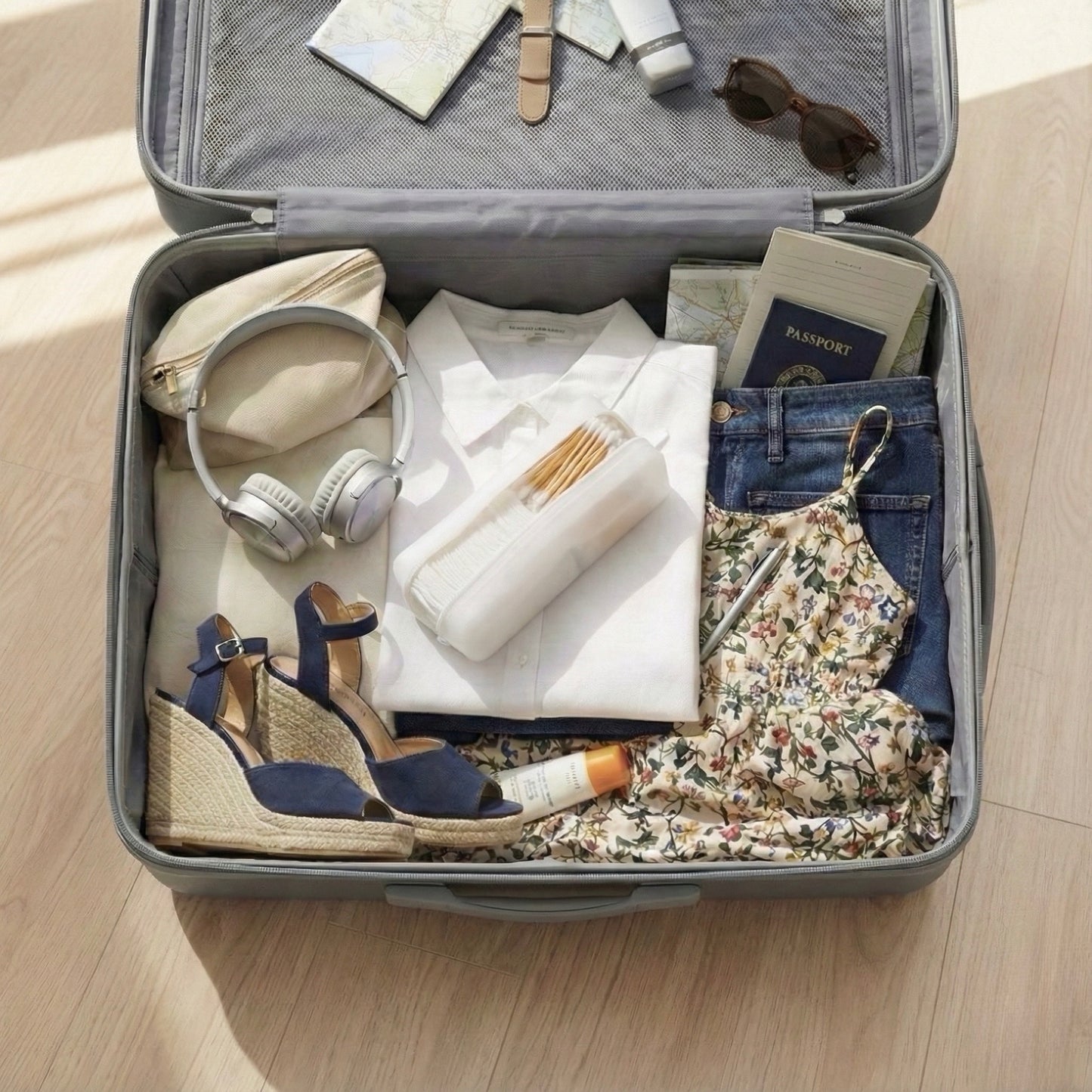 Cotton Pad & Swab 2-in-1 Portable Travel Case