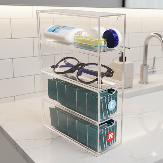 Daily Contact Lens 4-Drawer Organizer Dispenser
